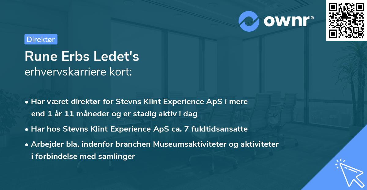 Rune Erbs Ledet's erhvervskarriere kort