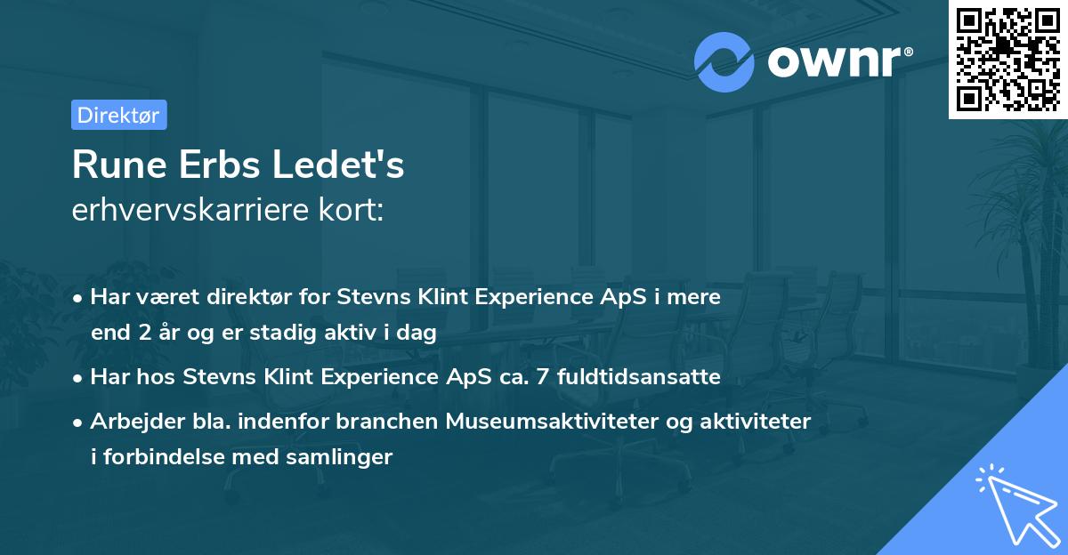 Rune Erbs Ledet's erhvervskarriere kort