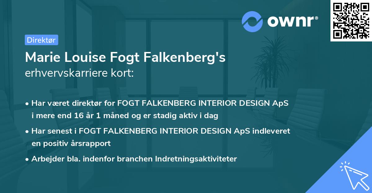 Marie Louise Fogt Falkenberg's erhvervskarriere kort