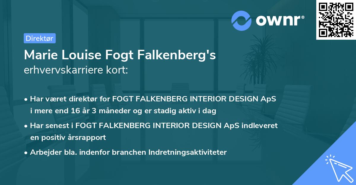 Marie Louise Fogt Falkenberg's erhvervskarriere kort
