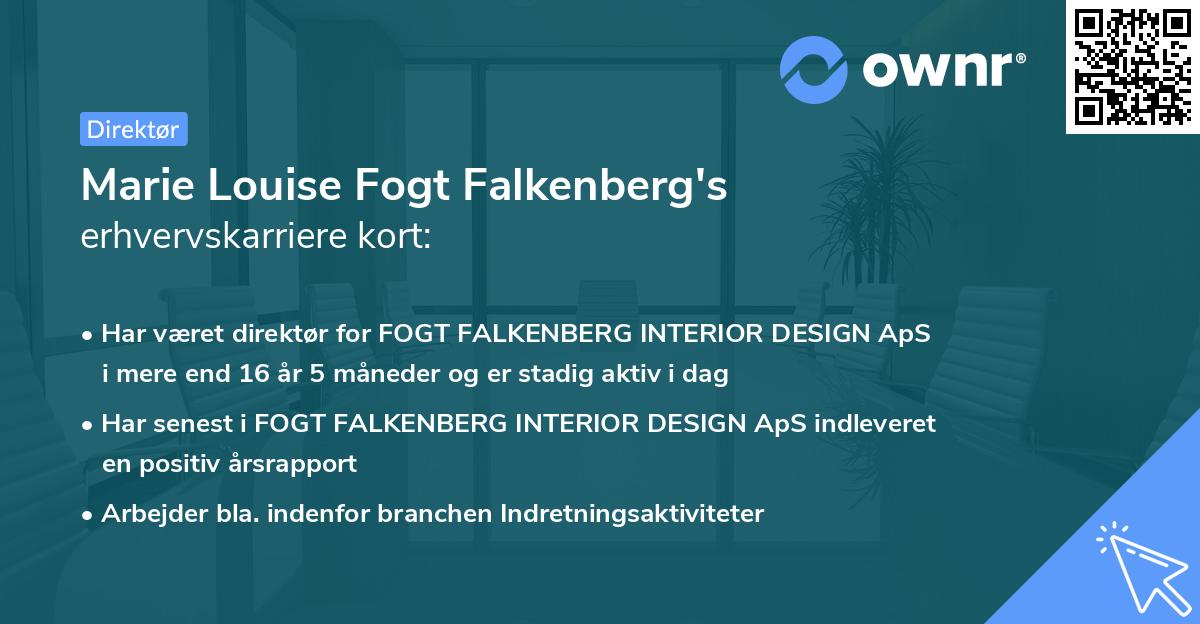 Marie Louise Fogt Falkenberg's erhvervskarriere kort