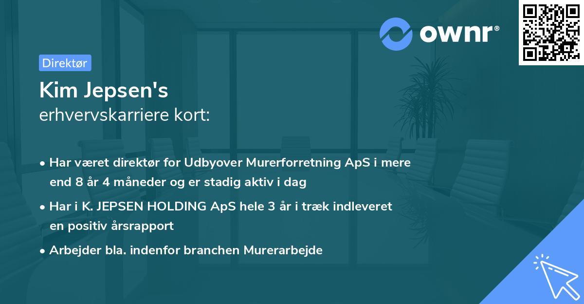 Kim Jepsen's erhvervskarriere kort