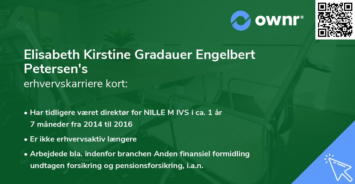 Elisabeth Kirstine Gradauer Engelbert Petersen's erhvervskarriere kort