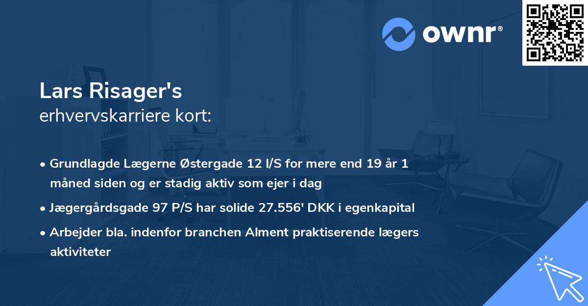 Lars Risager's erhvervskarriere kort