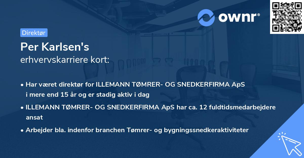 Per Karlsen's erhvervskarriere kort