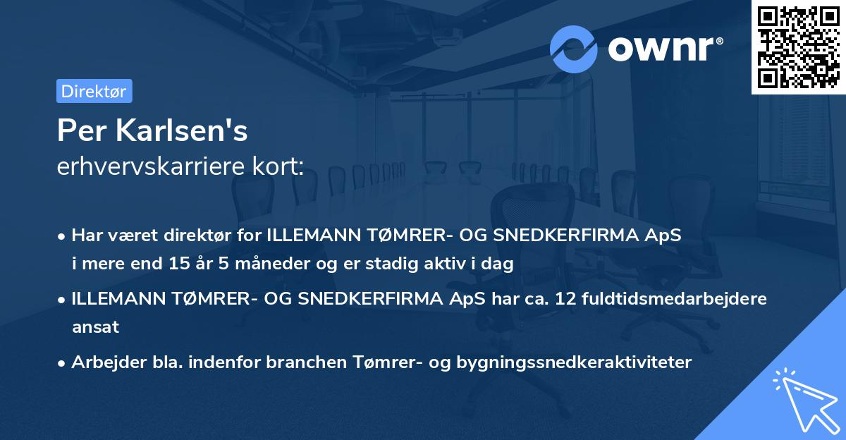 Per Karlsen's erhvervskarriere kort