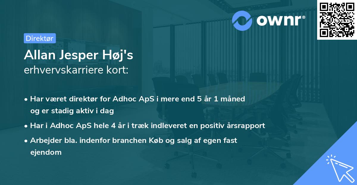 Allan Jesper Høj's erhvervskarriere kort