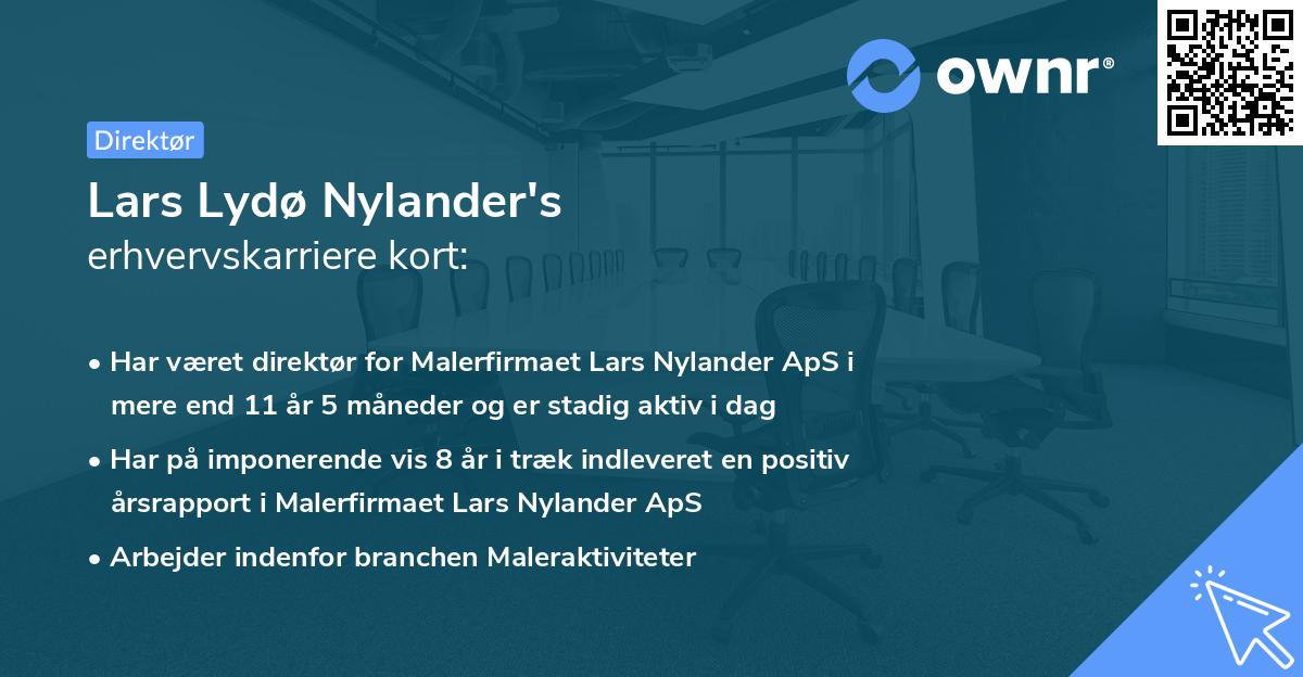 Lars Lydø Nylander's erhvervskarriere kort