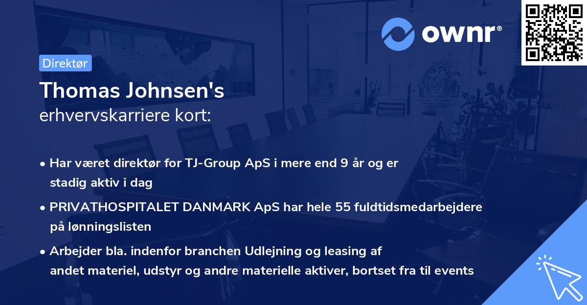 Thomas Johnsen's erhvervskarriere kort