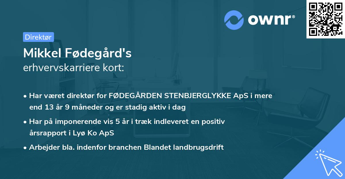 Mikkel Fødegård's erhvervskarriere kort