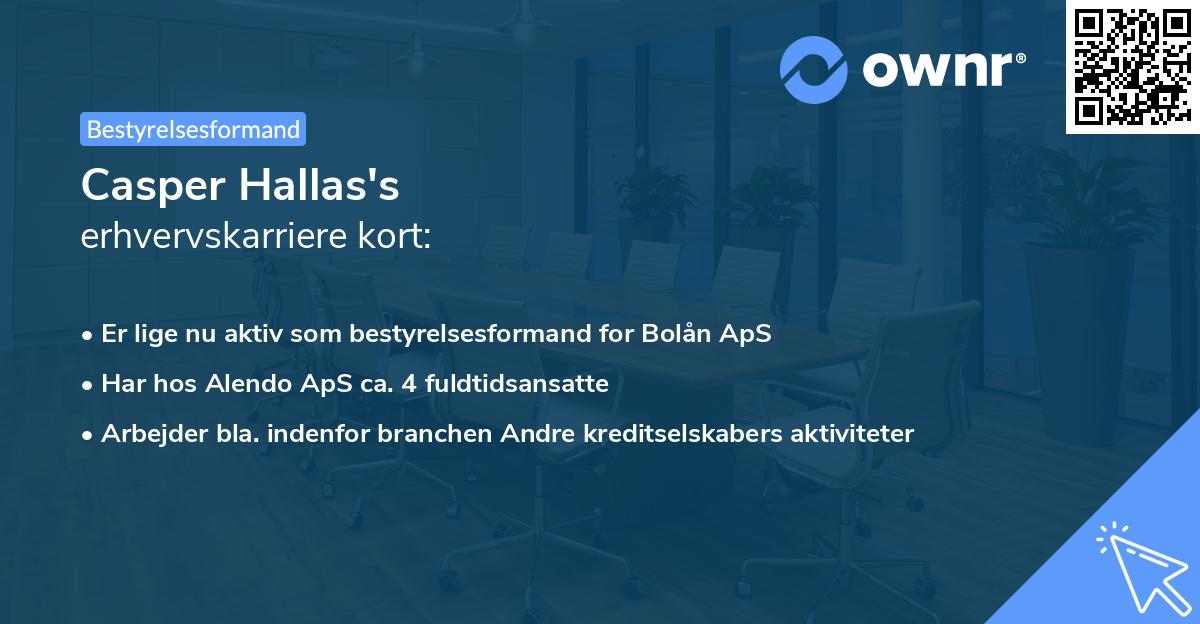 Casper Hallas's erhvervskarriere kort