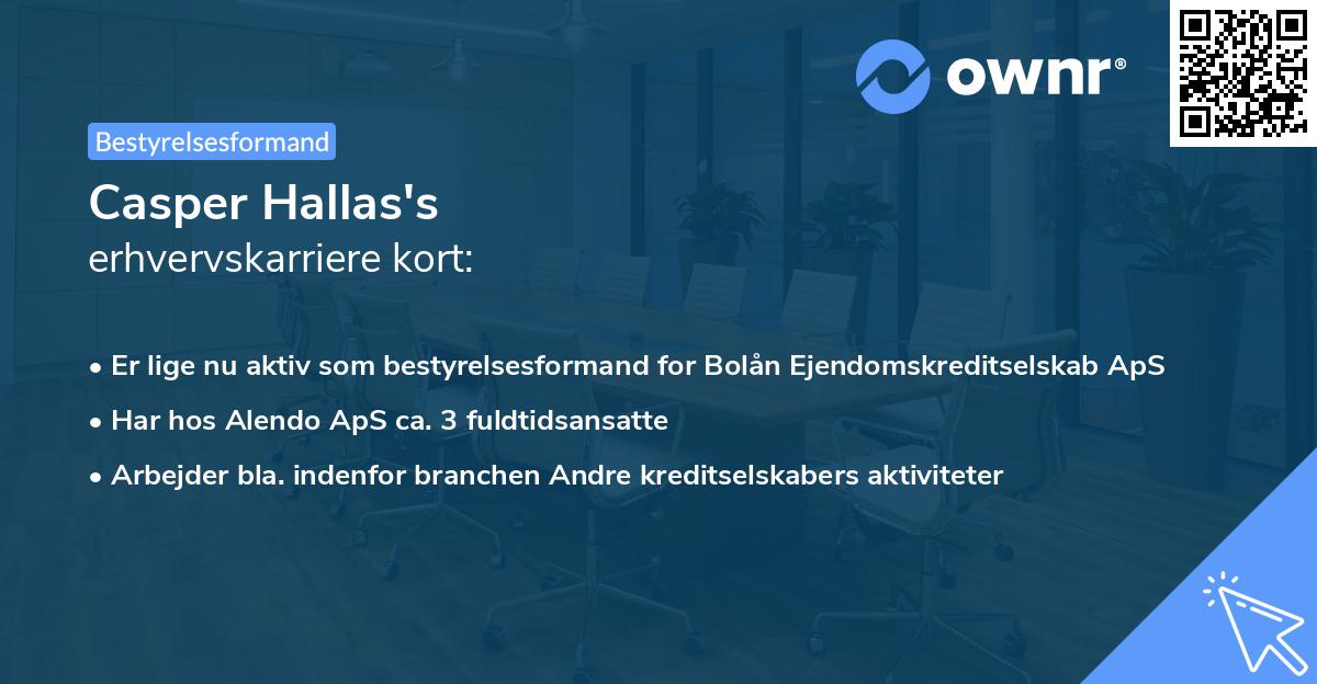 Casper Hallas's erhvervskarriere kort