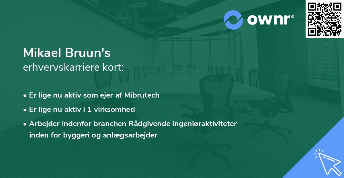 Mikael Bruun's erhvervskarriere kort