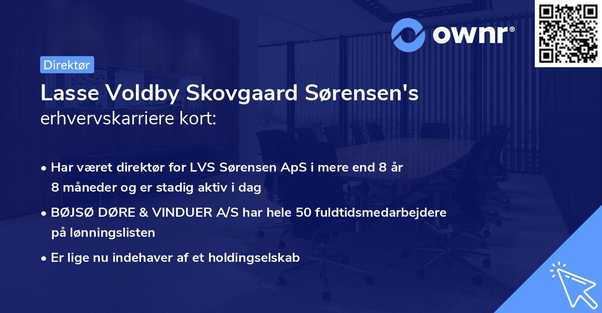 Lasse Voldby Skovgaard Sørensen's erhvervskarriere kort