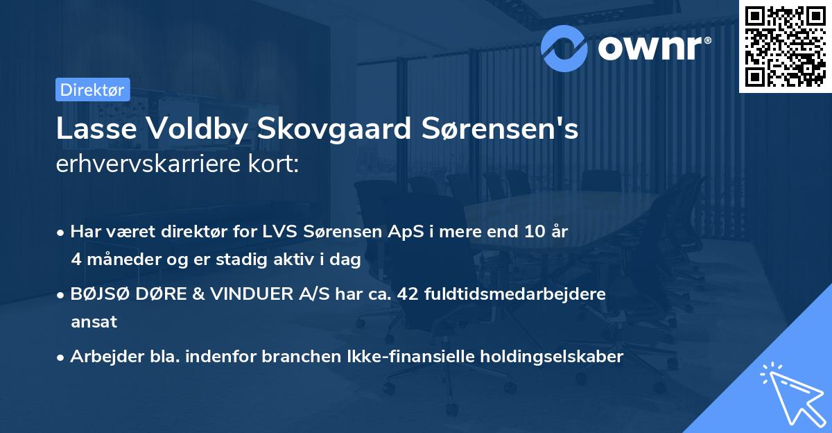 Lasse Voldby Skovgaard Sørensen's erhvervskarriere kort