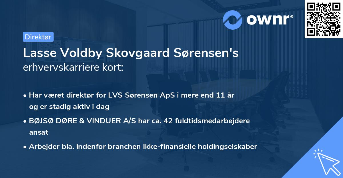 Lasse Voldby Skovgaard Sørensen's erhvervskarriere kort
