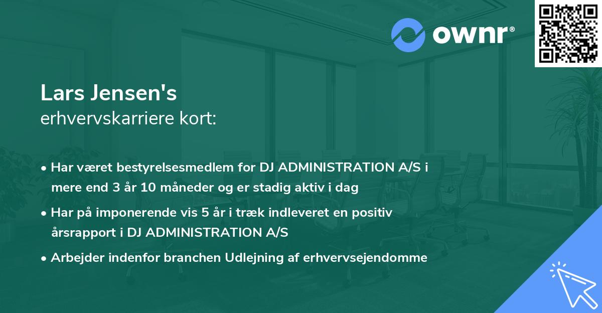 Lars Jensen's erhvervskarriere kort