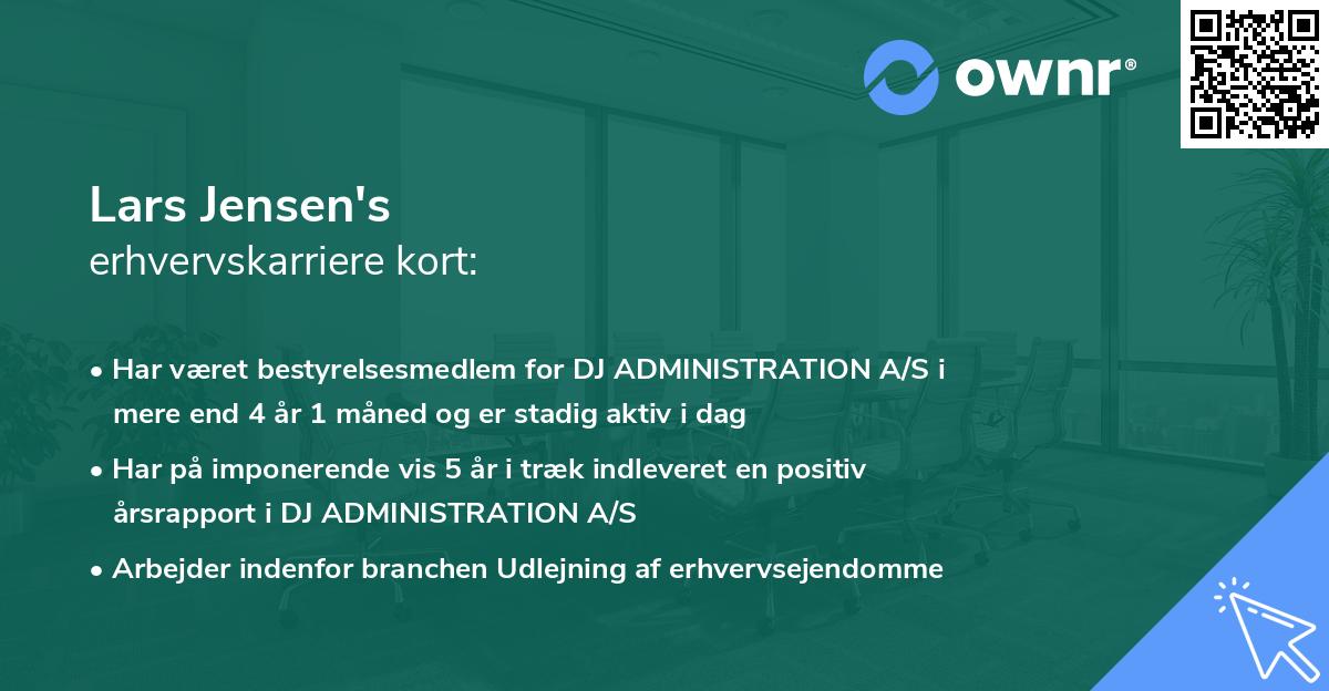 Lars Jensen's erhvervskarriere kort