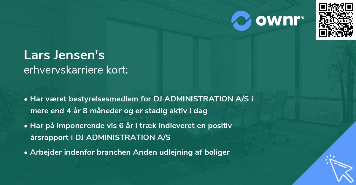 Lars Jensen's erhvervskarriere kort