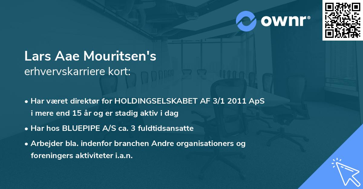 Lars Aae Mouritsen's erhvervskarriere kort