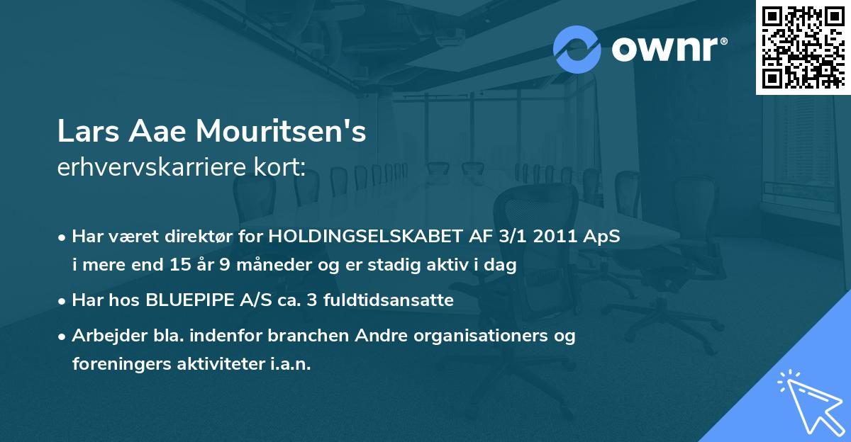 Lars Aae Mouritsen's erhvervskarriere kort