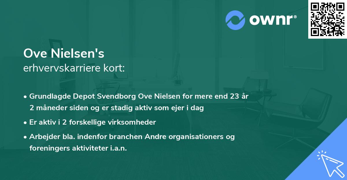 Ove Nielsen's erhvervskarriere kort