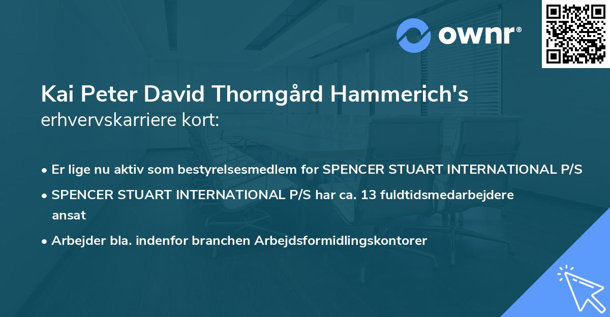 Kai Peter David Thorngård Hammerich's erhvervskarriere kort