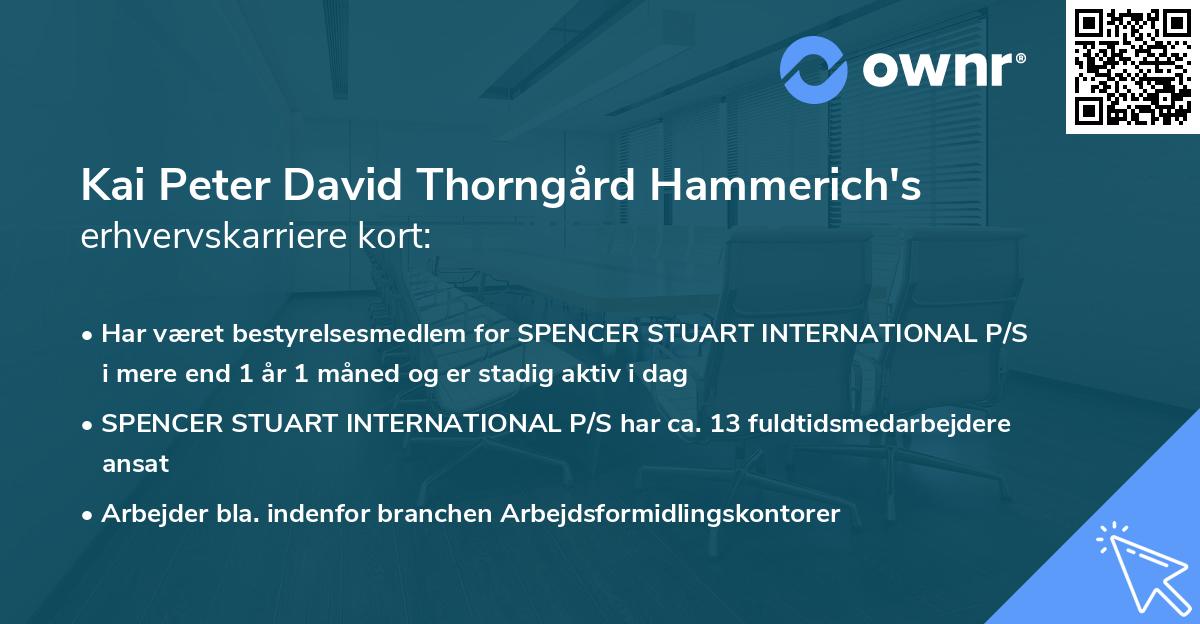 Kai Peter David Thorngård Hammerich's erhvervskarriere kort