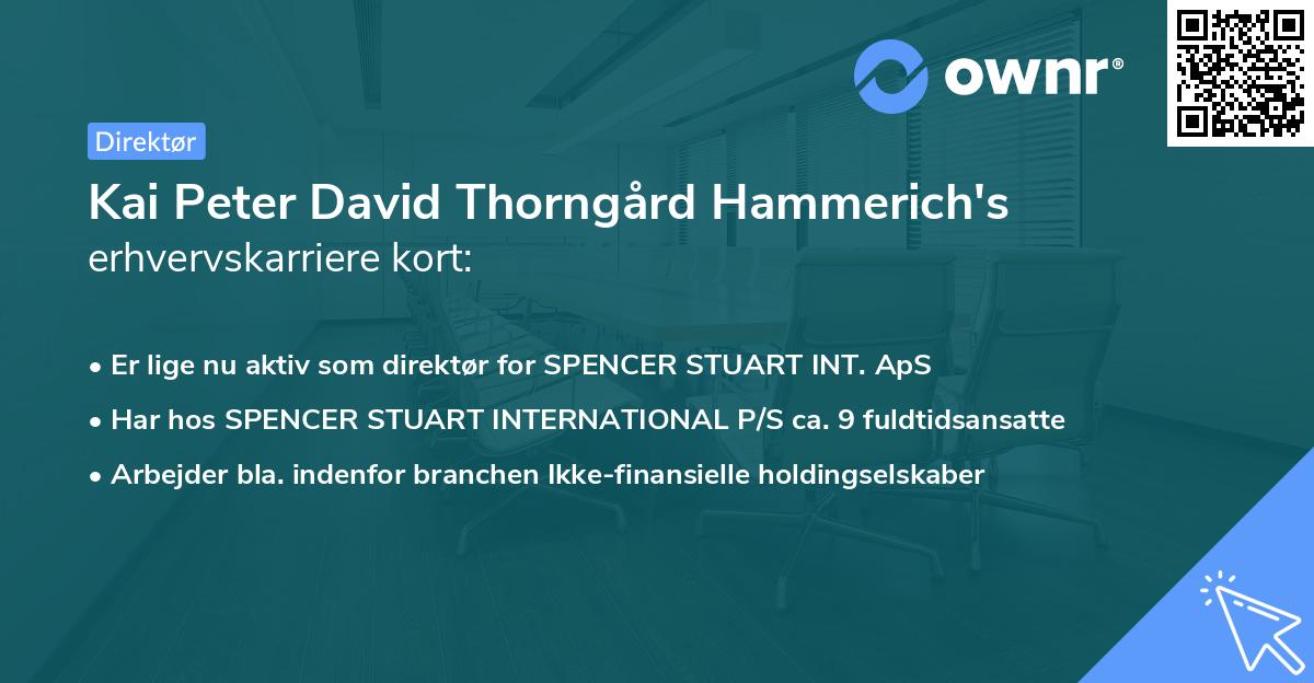 Kai Peter David Thorngård Hammerich's erhvervskarriere kort