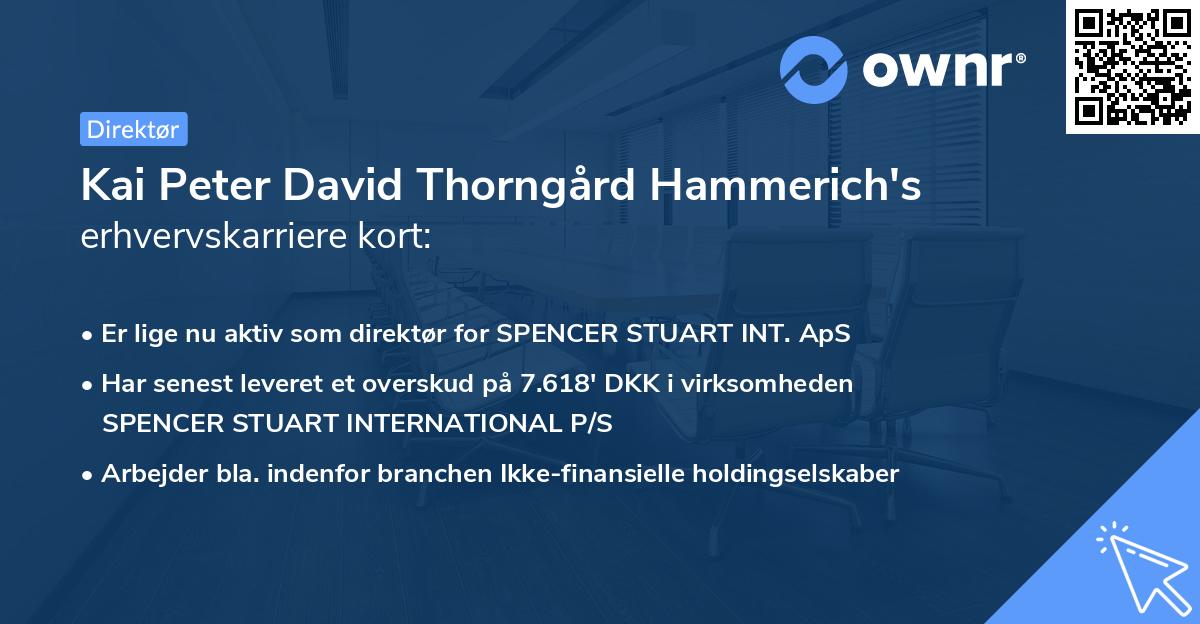 Kai Peter David Thorngård Hammerich's erhvervskarriere kort