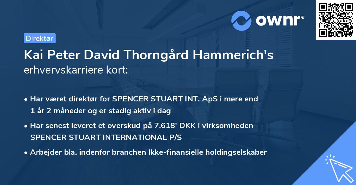 Kai Peter David Thorngård Hammerich's erhvervskarriere kort