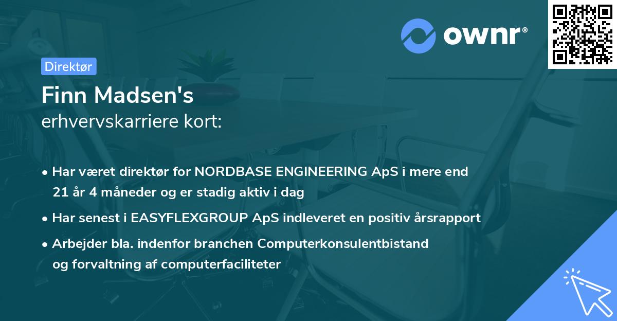 Finn Madsen's erhvervskarriere kort