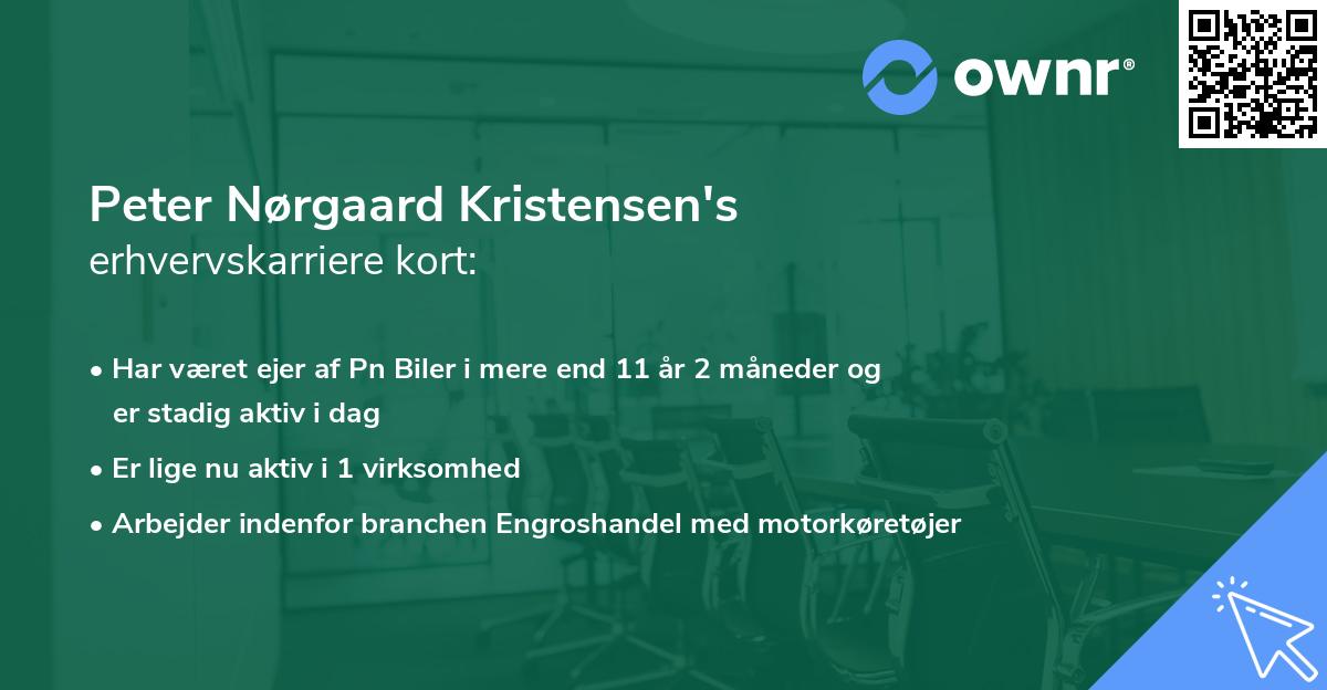 Peter Nørgaard Kristensen's erhvervskarriere kort