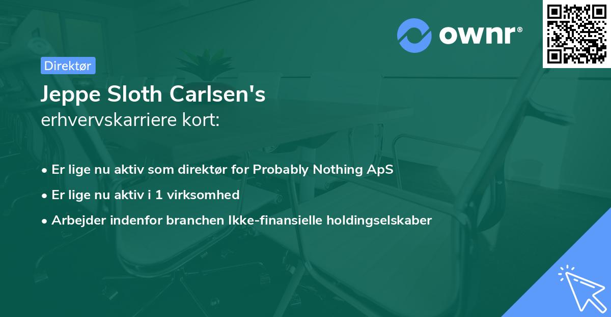 Jeppe Sloth Carlsen's erhvervskarriere kort