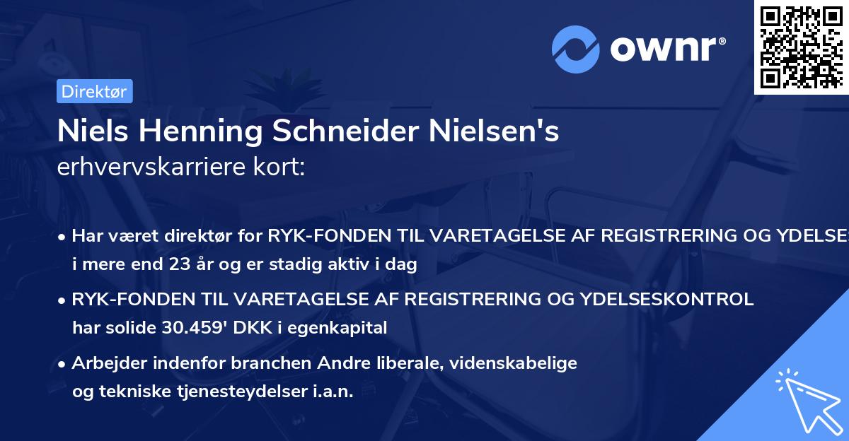 Niels Henning Schneider Nielsen's erhvervskarriere kort