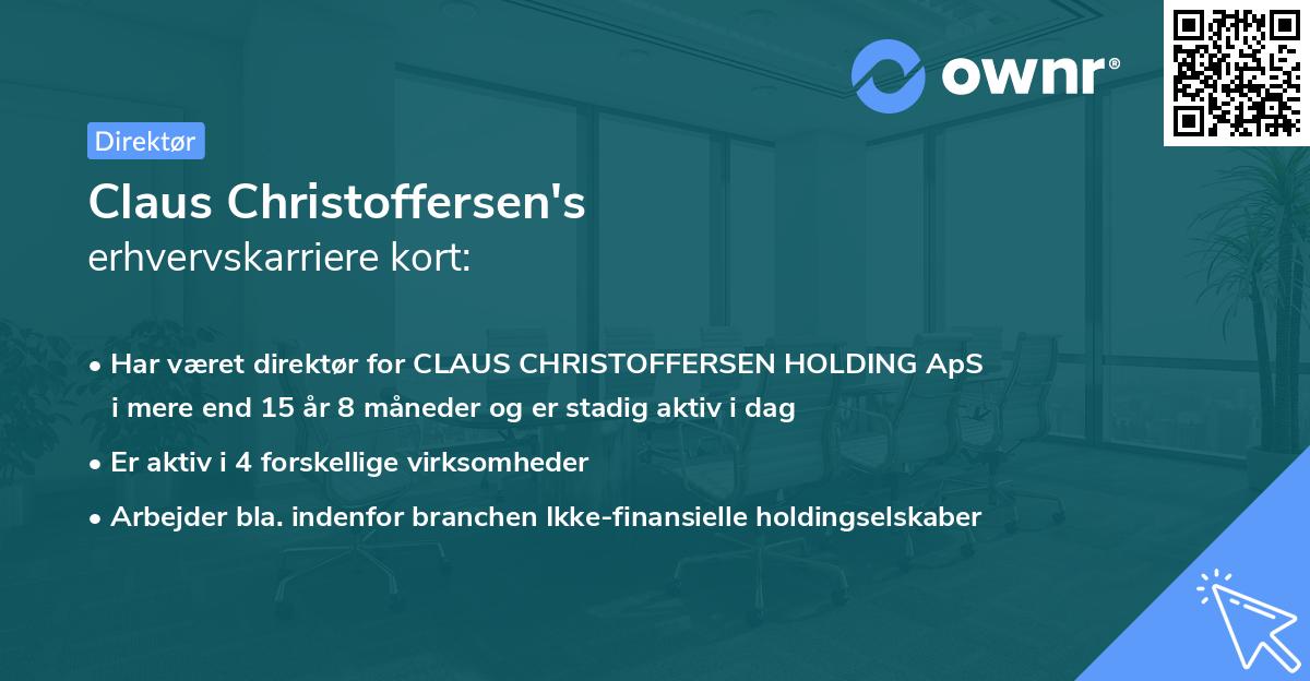 Claus Christoffersen's erhvervskarriere kort