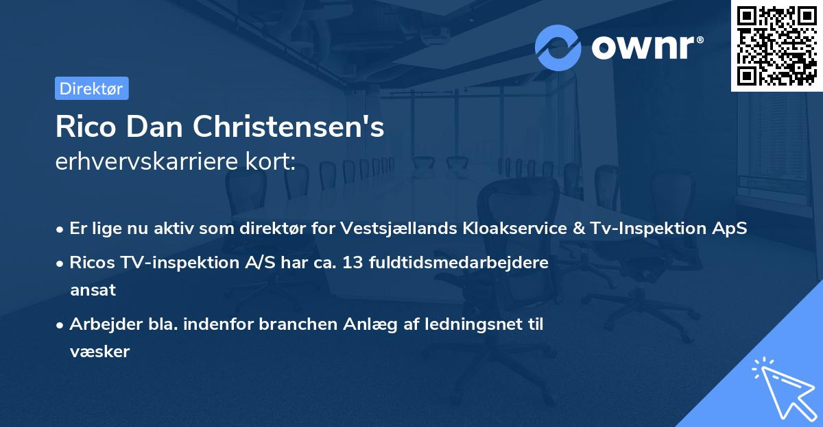 Rico Dan Christensen's erhvervskarriere kort
