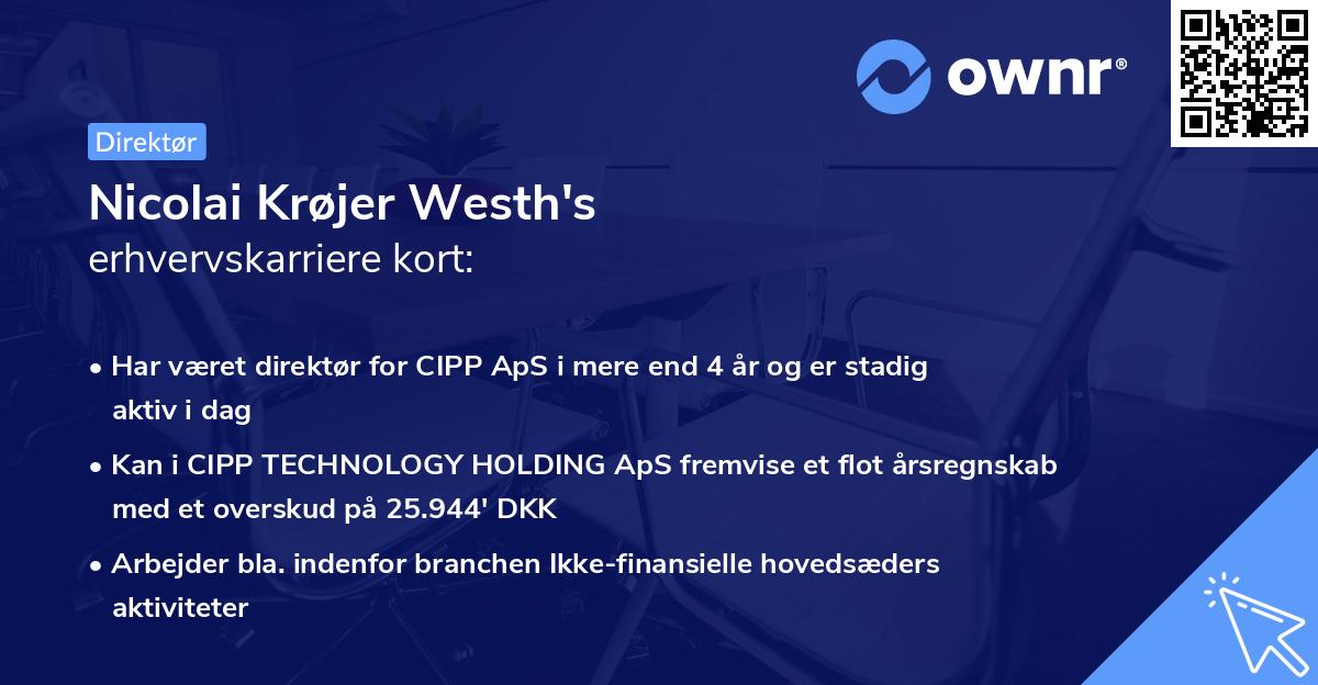 Nicolai Krøjer Westh's erhvervskarriere kort