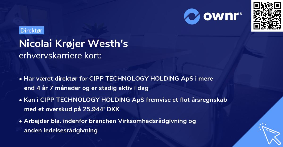 Nicolai Krøjer Westh's erhvervskarriere kort