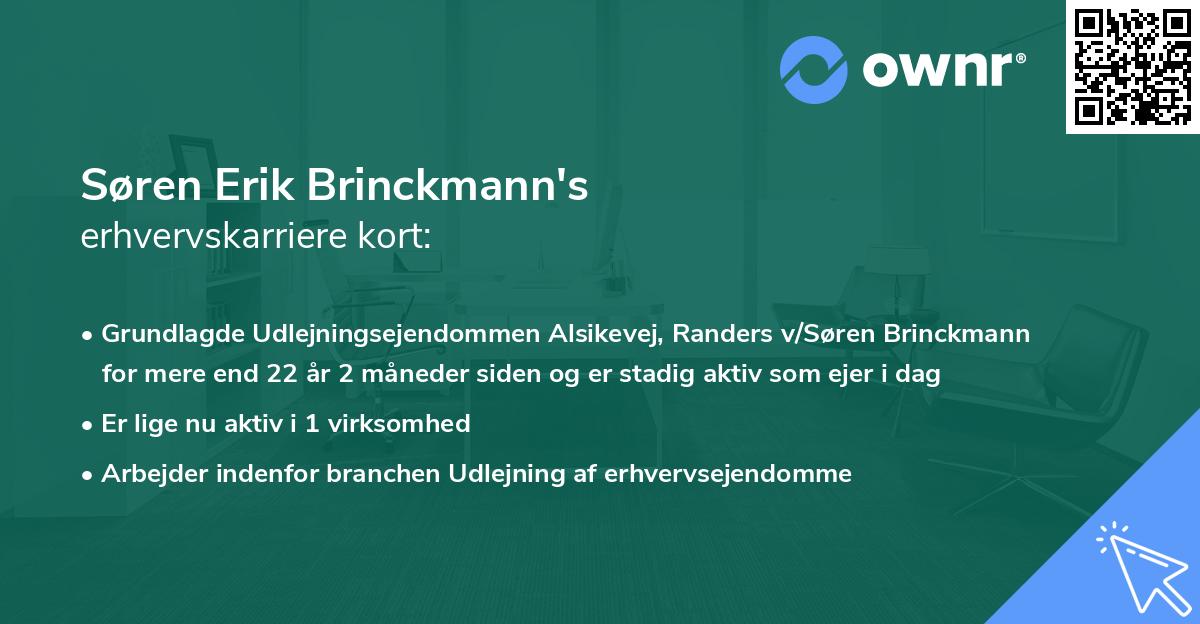 Søren Erik Brinckmann's erhvervskarriere kort
