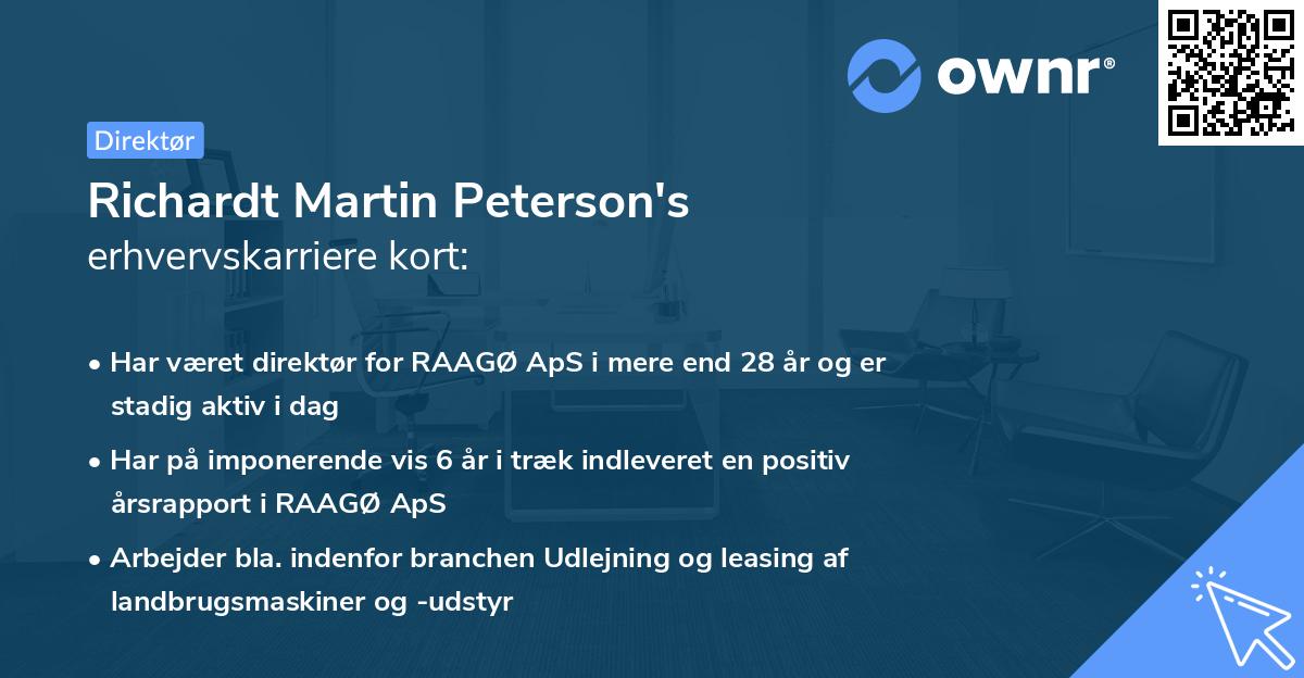 Richardt Martin Peterson's erhvervskarriere kort