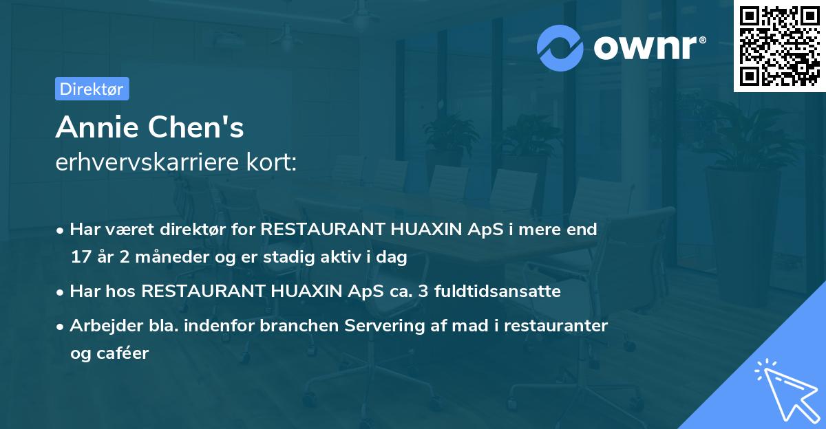 Annie Chen's erhvervskarriere kort