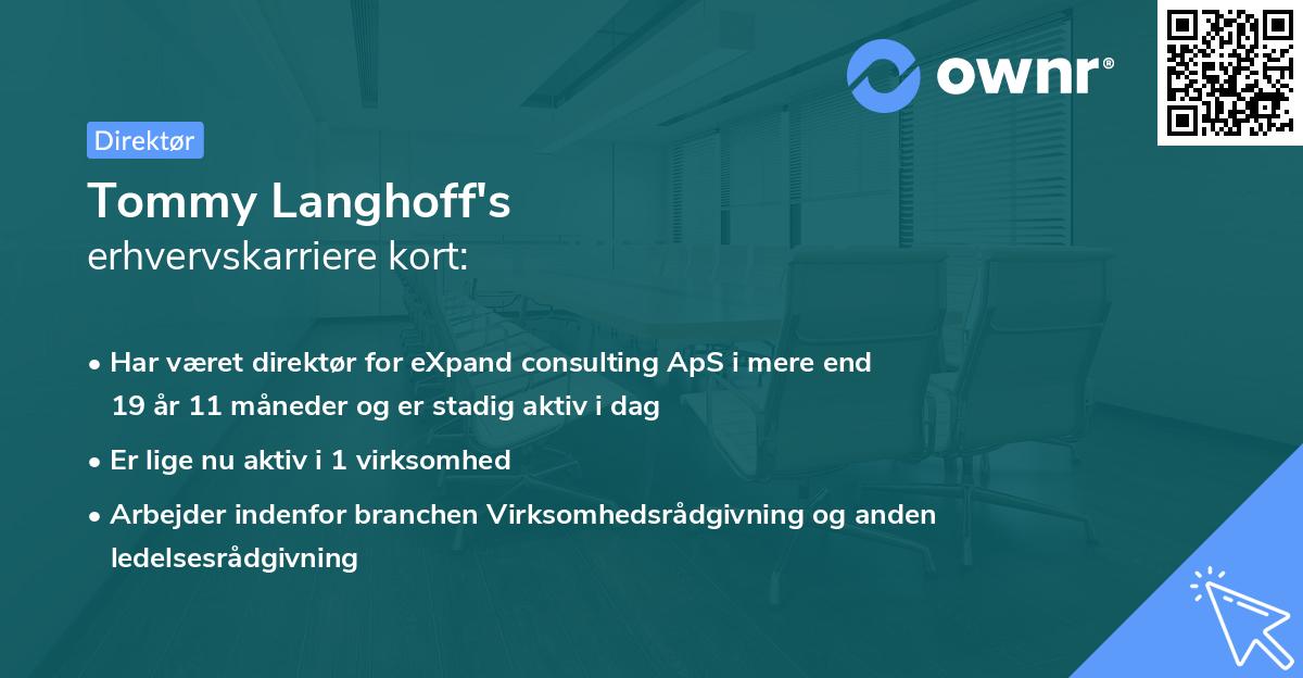 Tommy Langhoff's erhvervskarriere kort