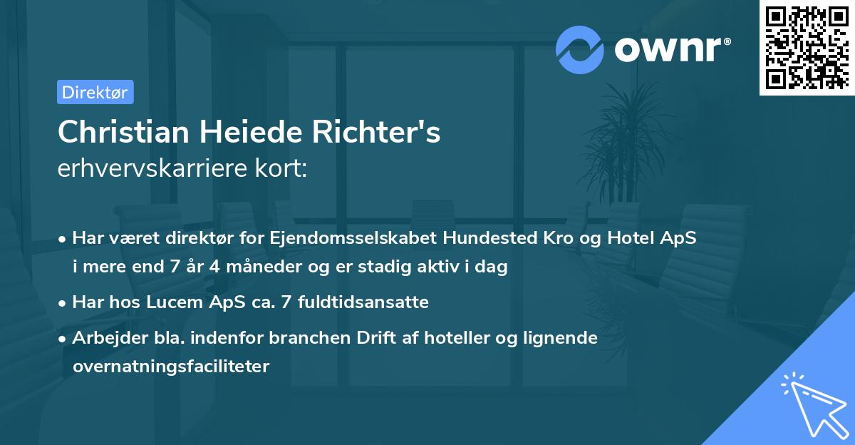 Christian Heiede Richter's erhvervskarriere kort