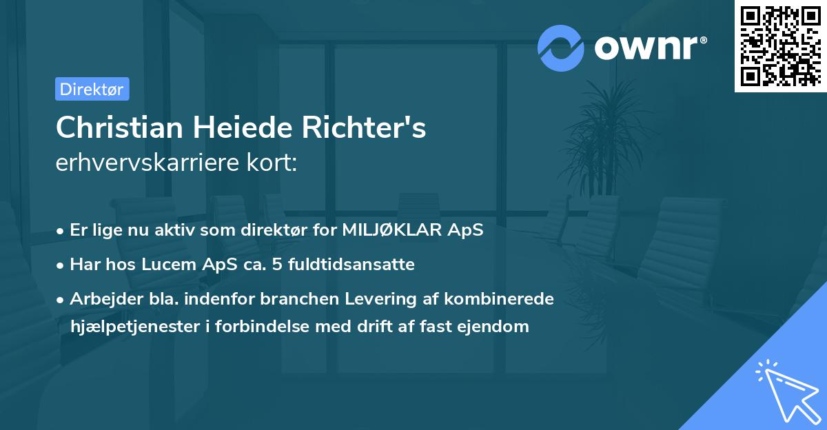 Christian Heiede Richter's erhvervskarriere kort