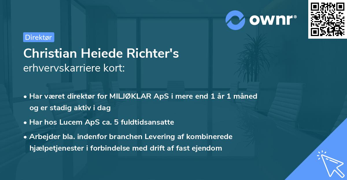 Christian Heiede Richter's erhvervskarriere kort