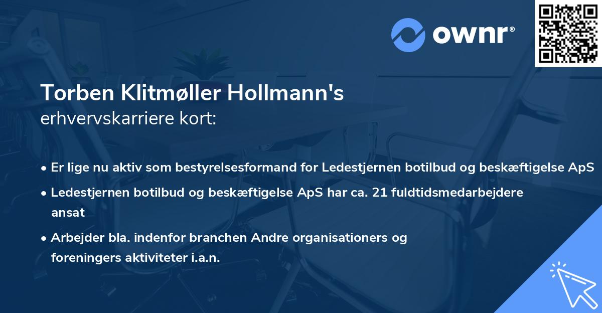 Torben Klitmøller Hollmann's erhvervskarriere kort