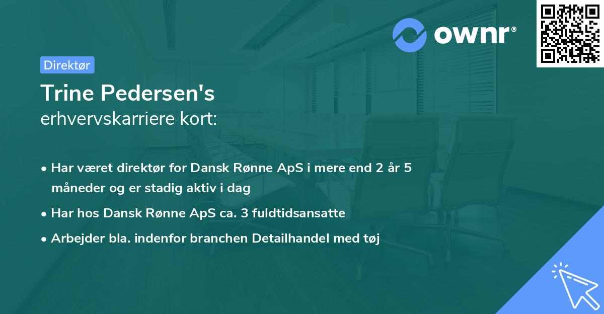 Trine Pedersen's erhvervskarriere kort