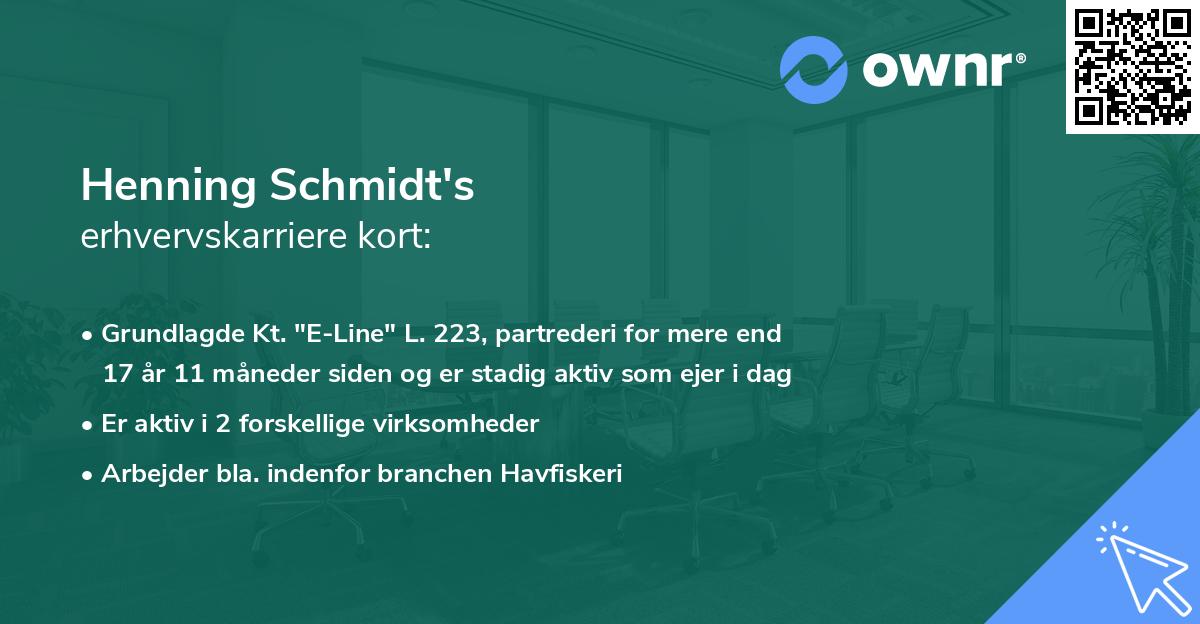 Henning Schmidt's erhvervskarriere kort