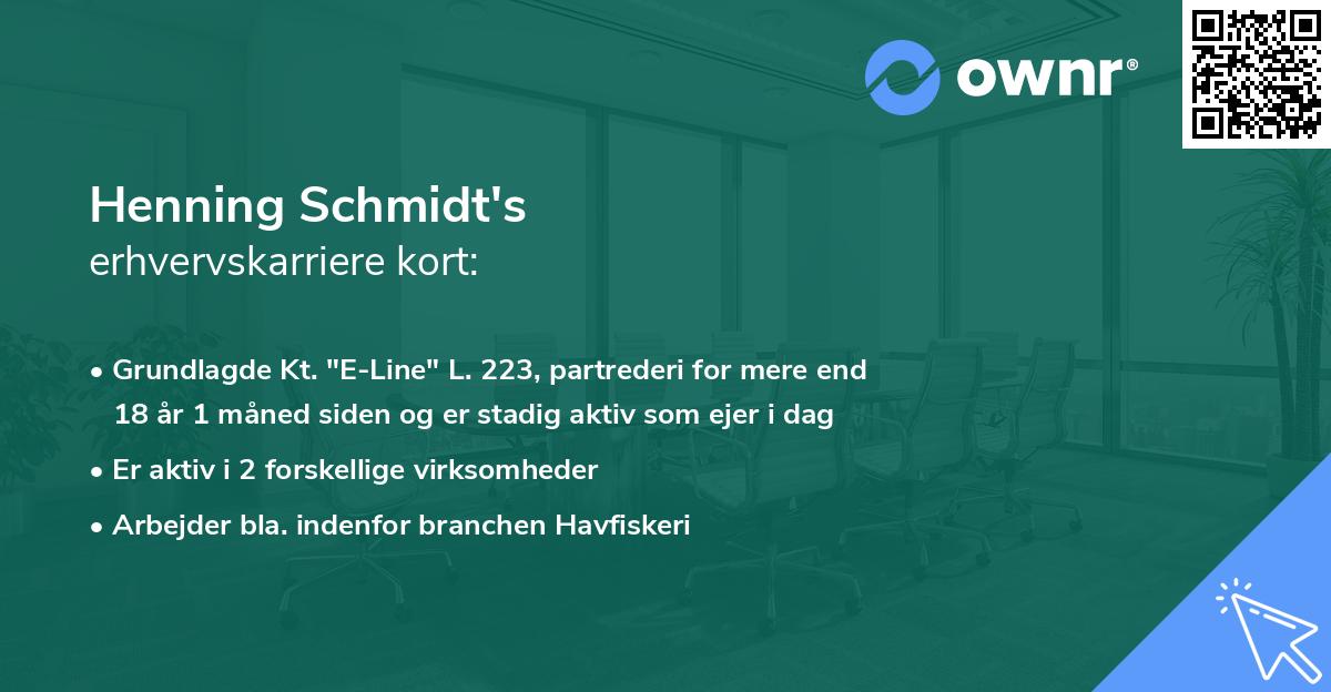 Henning Schmidt's erhvervskarriere kort